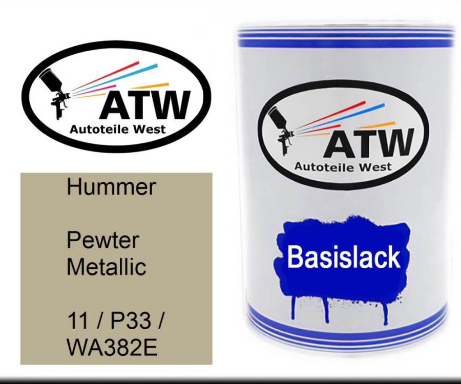 Hummer, Pewter Metallic, 11 / P33 / WA382E: 500ml Lackdose, von ATW Autoteile West.